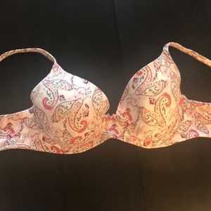 SOMA Bra Size 34-D Pink Paisley Pattern
